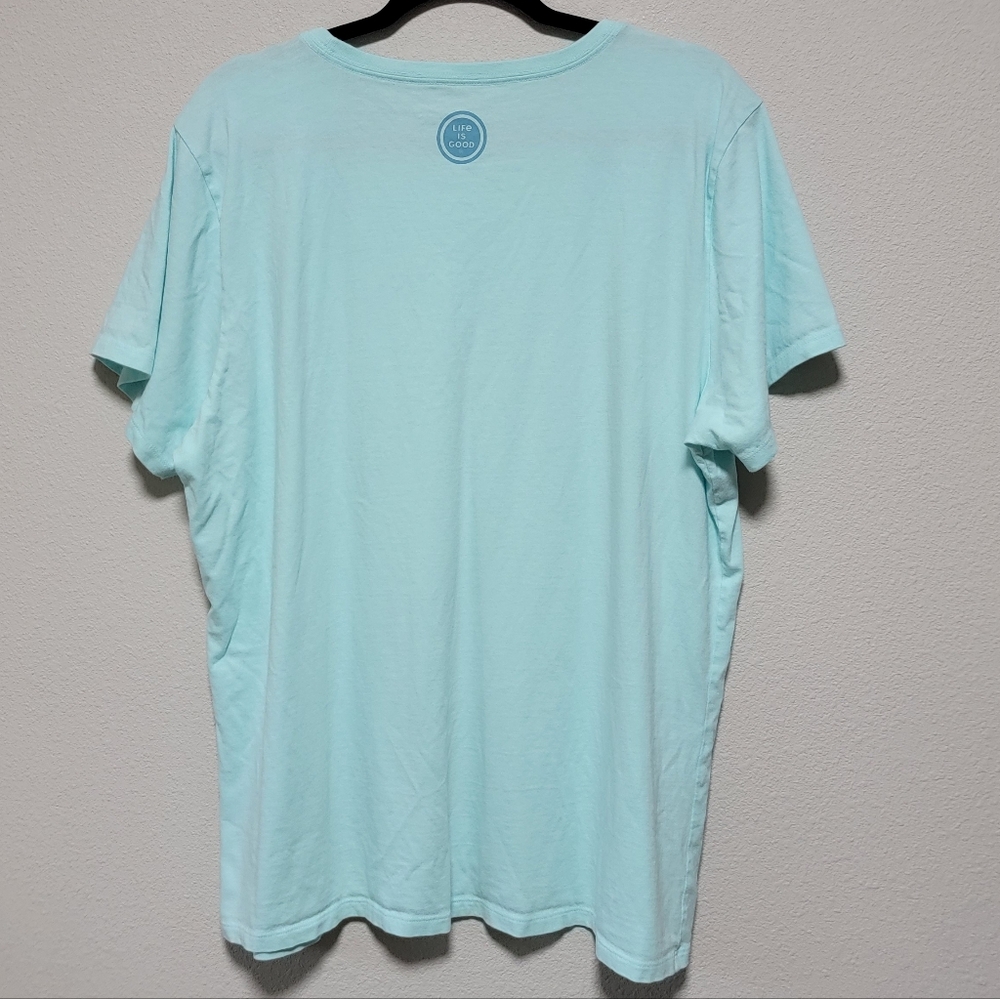 Life Is Good Cat Print Short Sleeve Crusher Tee - Picture 4 of 4